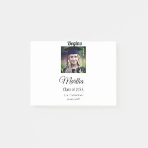 Graduation congrats add name photo city date class post-it notes