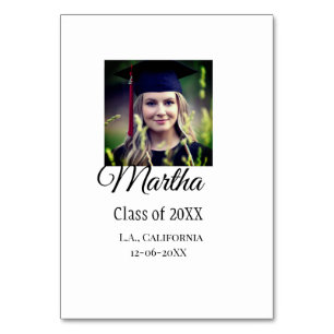 Graduation congrats add name photo city date class table number