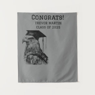 Graduation Congrats Backdrop   Eagle Tapestry