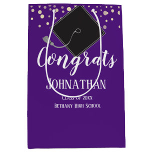 Graduation Congrats Class of 2021 Purple Medium Gift Bag