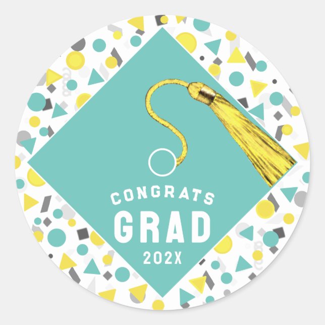 Graduation Congrats Classic Round Sticker (Front)