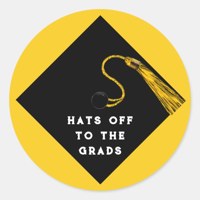 Graduation Congrats Classic Round Sticker (Devant)
