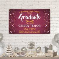 Graduation Congrats Confetti Maroon Gold Yellow