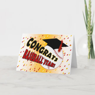 Graduation Congrats for a Baseball Star Card
