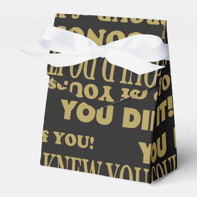 Graduation Congrats Gold and Black Favor Box (Front Side)