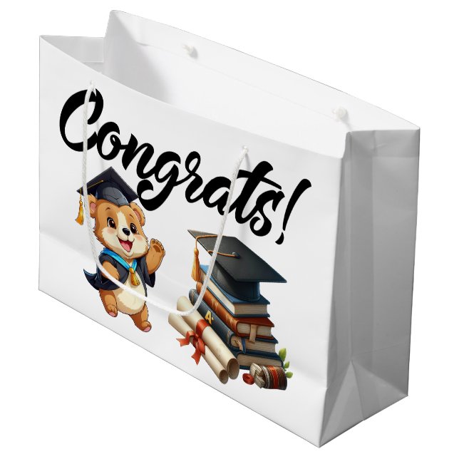 Graduation Congrats  Large Gift Bag (Front Angled)