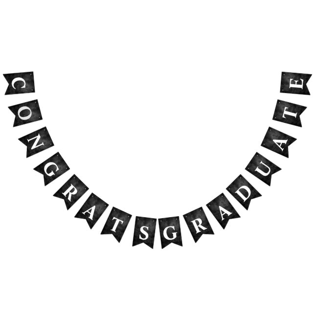 Graduation congrats on black leather bunting flags (All)