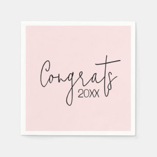 Graduation Congrats On Blush Pink Napkin
