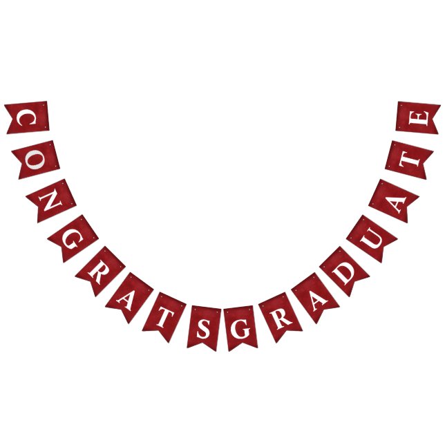 Graduation congrats on red bunting flags (All)