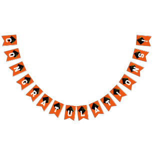 Graduation Congrats Orange Bunting Flags