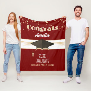 Graduation Congrats! Personalized Fleece Blanket