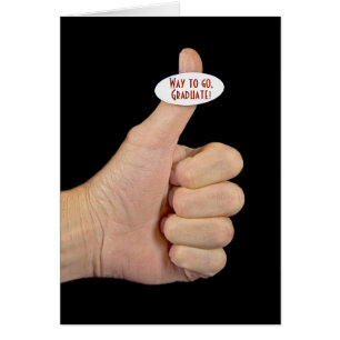 Graduation congrats sticker on thumb