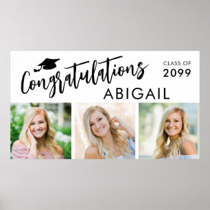 Graduation Congratulations 3 Photos Party Sign