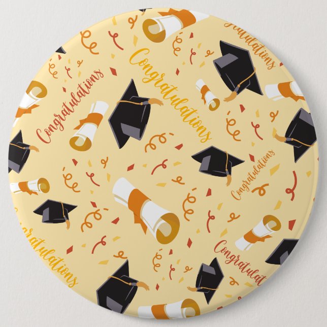 Graduation Congratulations 6 Inch Round Button (Front)