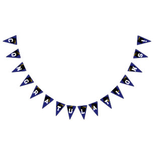 Graduation Congratulations Blue Bunting Flags