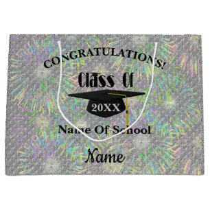 Graduation Congratulations Cap Personalized  Large Gift Bag
