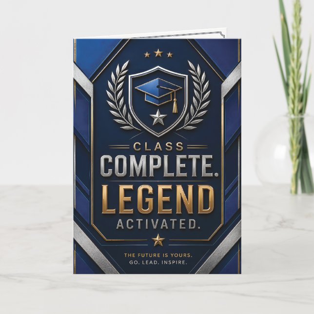 Graduation Congratulations Card | Luxury Navy Blue (Front)