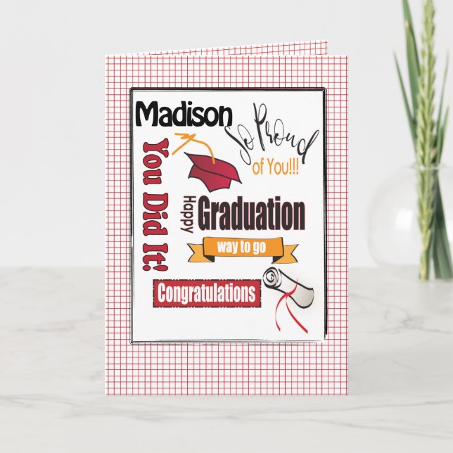 Graduation Congratulations Card to Personalize (Front)