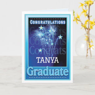 Graduation Congratulations Customize Name Firework Card
