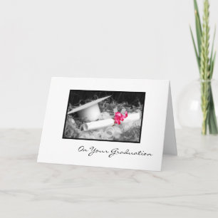 Graduation Congratulations Diploma Pink Ribbon Card