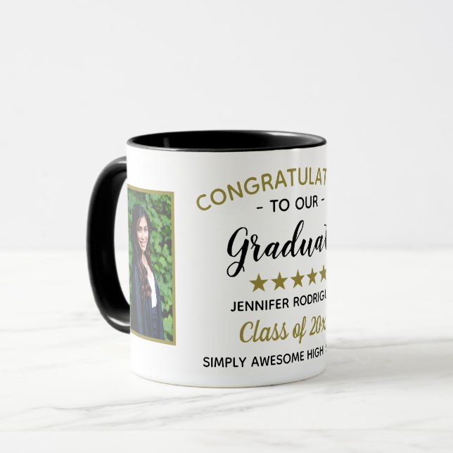 Graduation Congratulations Graduate Custom 2 Photo Mug (Front Left)