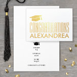 Graduation Congratulations Graduate Silver Real Foil Card<br><div class="desc">Congratulate the graduate in style with this elegant silver real foil graduation greeting card printed on premium kraft paper. All text is simple to customize. Design features modern minimalist typography, personalized name, and greeting inside that reads "DREAM big SPARKLE more SHINE bright CONGRATULATIONS." Please note that mortar board and text...</div>
