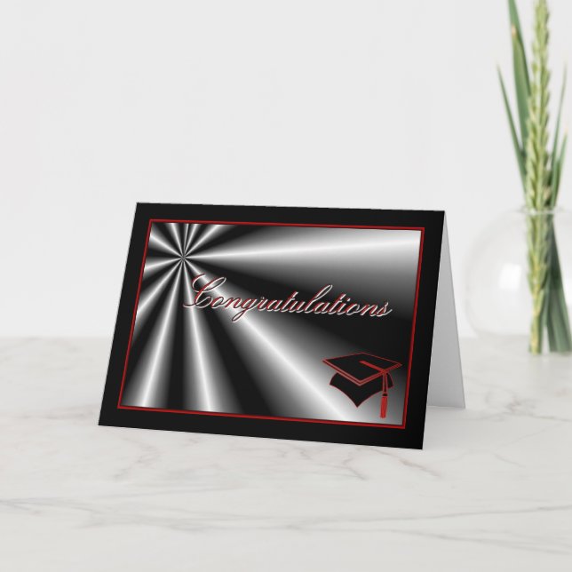 Graduation congratulations graduation cap diploma card (Front)