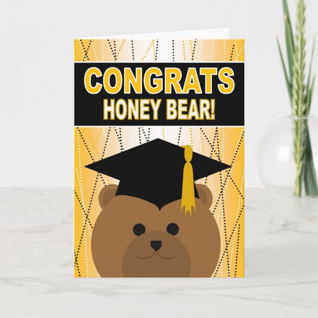 Graduation Congratulations Honey Bear / Husband Card (Front)