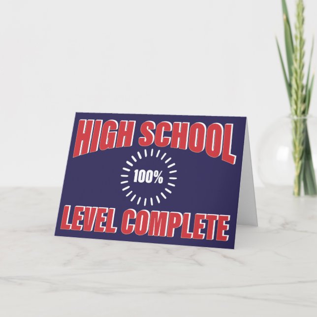 Graduation Congratulations Level Complete Funny Card (Front)