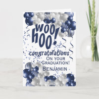 Graduation Congratulations Navy Balloon