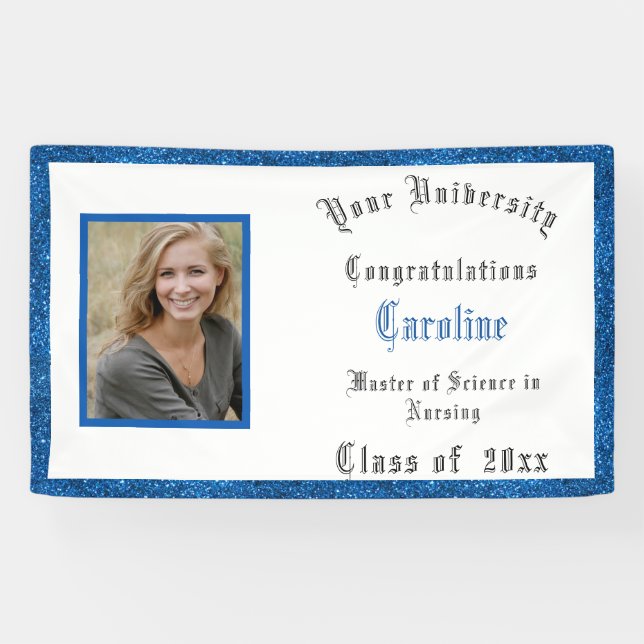 Graduation, Congratulations Nurse Glitter, Photo Banner (Horizontal)