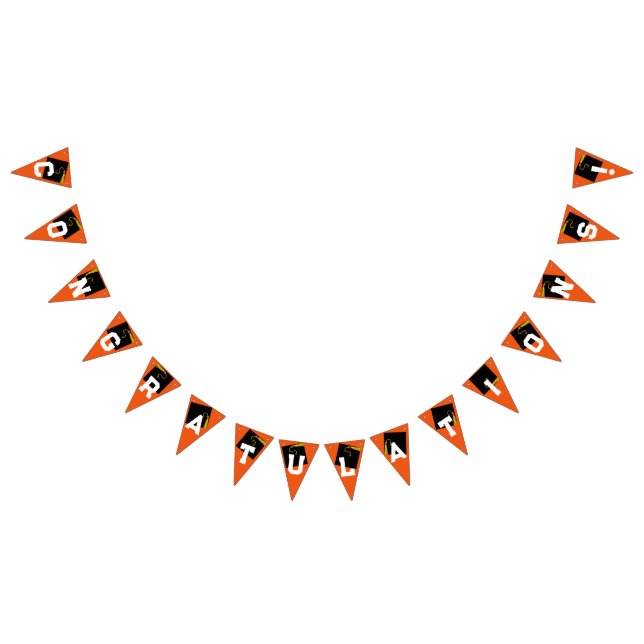 Graduation Congratulations Orange Bunting Flags (All)