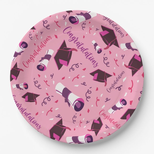 Graduation Congratulations Paper Plate (Front)