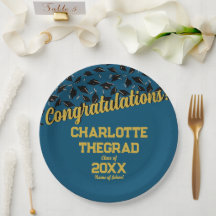 Graduation Congratulations Personalize Blue Gold