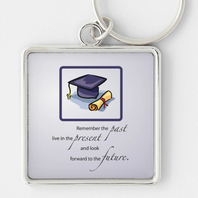 Graduation Congratulations Remember the Past Keychain (Front)