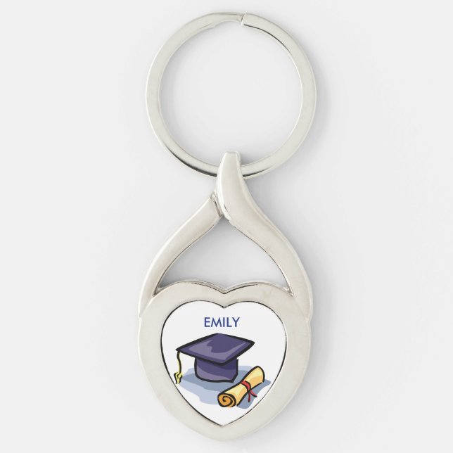 Graduation Congratulations Remember the Past Keychain (Front)