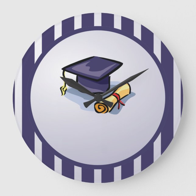 Graduation Congratulations Remember the Past Large Clock (Front)