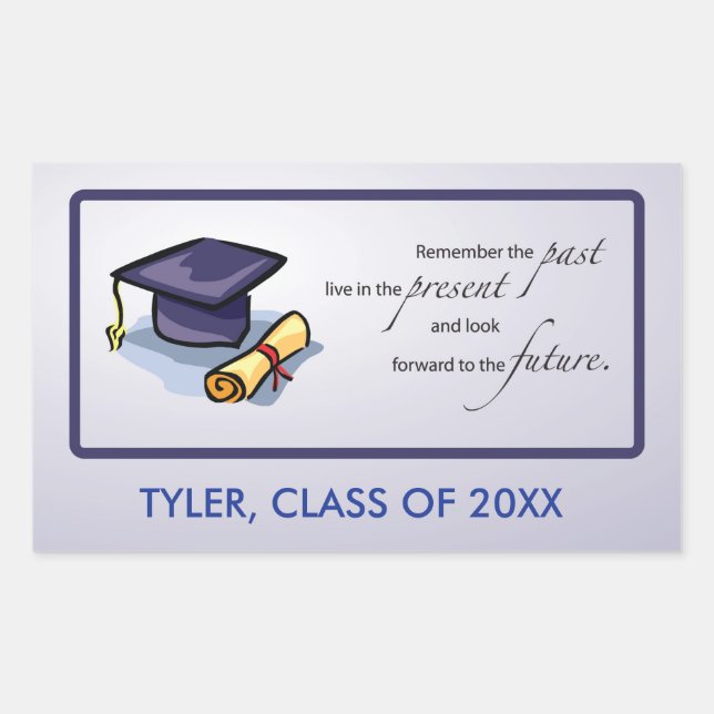 Graduation Congratulations Remember the Past Sticker (Front)