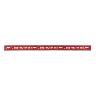 Graduation - Congratulations - Ribbon - Grad Red Satin Ribbon
