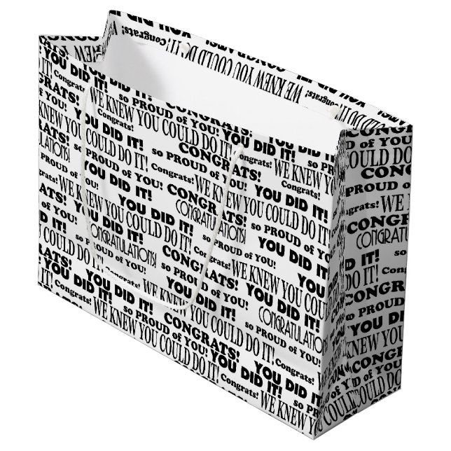 Graduation Congratulations School Large Gift Bag (Front Angled)