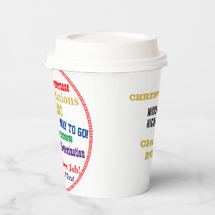 Graduation Congratulations Typography NAME Paper Cups