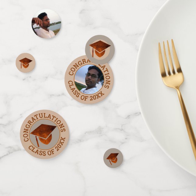 Graduation Copper Congratulations Cool Photo Party Confetti (Group)