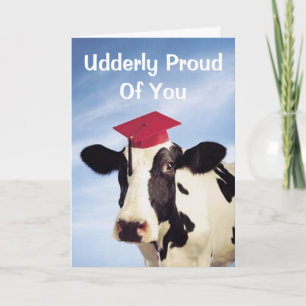 Graduation Cow, Udderly Proud Of You Card