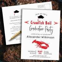 Graduation Crawfish Boil BBQ Party Invitation