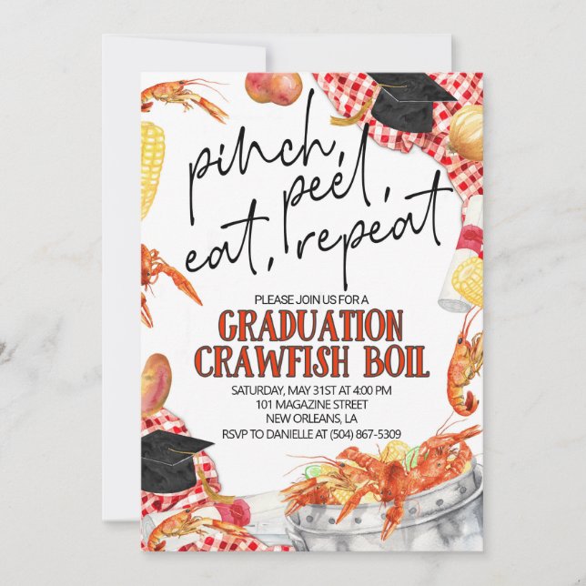 Graduation Crawfish Boil Invitation (Front)