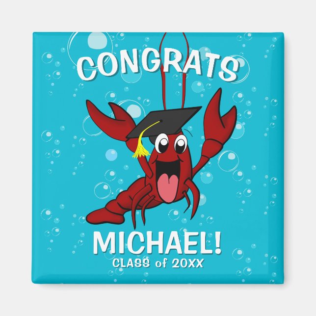 Graduation Crawfish Boil Lobster Party Favor Magnet (Front)