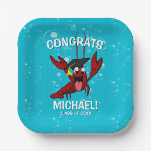Graduation Crawfish Boil Lobster Seafood Party Paper Plate