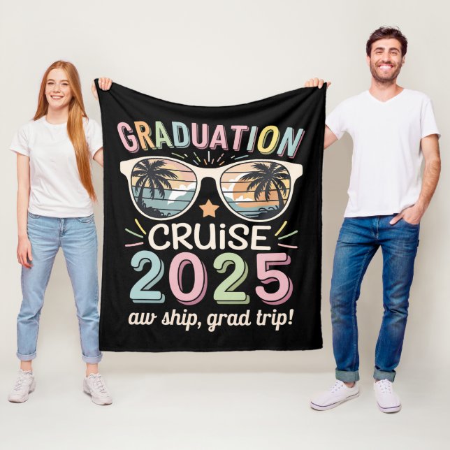 Graduation Cruise 2025 Graduate Cruising Squad Fleece Blanket (In Situ)