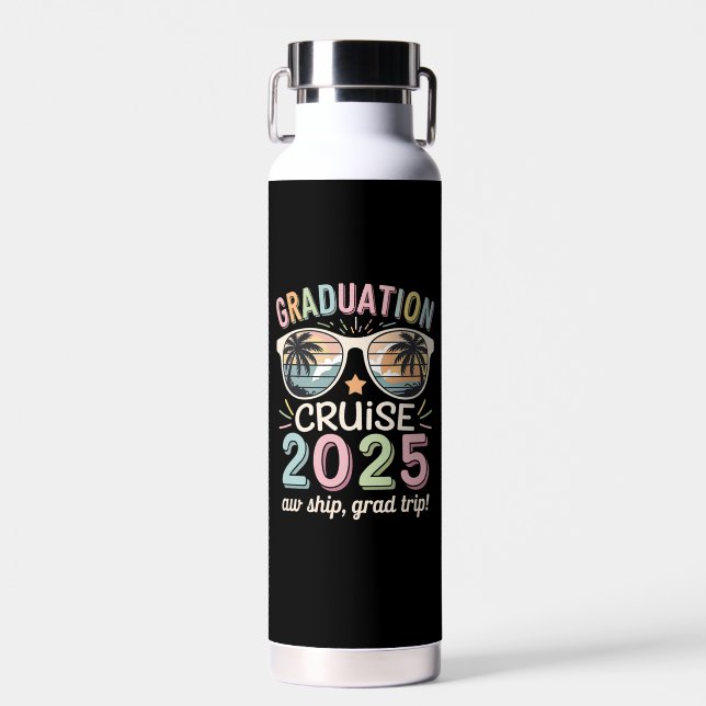 Graduation Cruise 2025 Graduate Cruising Squad Water Bottle (Front)