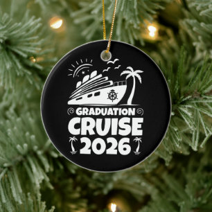 Graduation Cruise Custom Year Senior Trip Vacation Ceramic Ornament